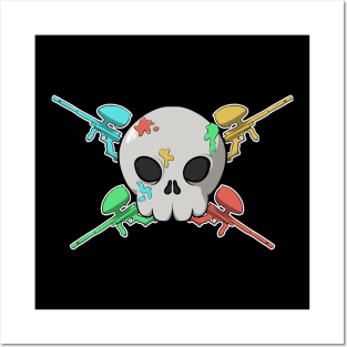 Paintball crew Jolly Roger pirate flag (no caption) Posters and Art